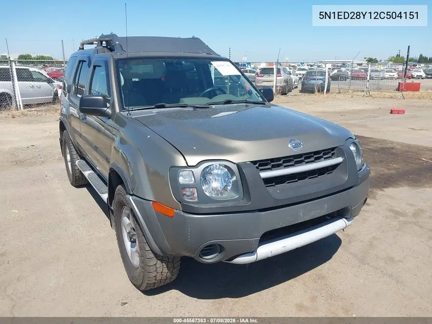 2002 Nissan Xterra Xe VIN: 5N1ED28Y12C504151 Lot: 45567383