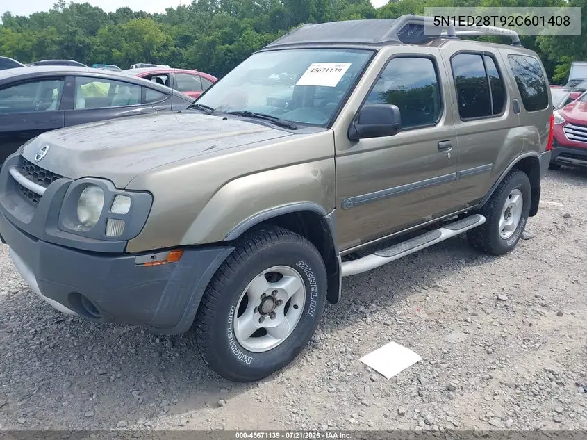 2002 Nissan Xterra Xe VIN: 5N1ED28T92C601408 Lot: 45671139