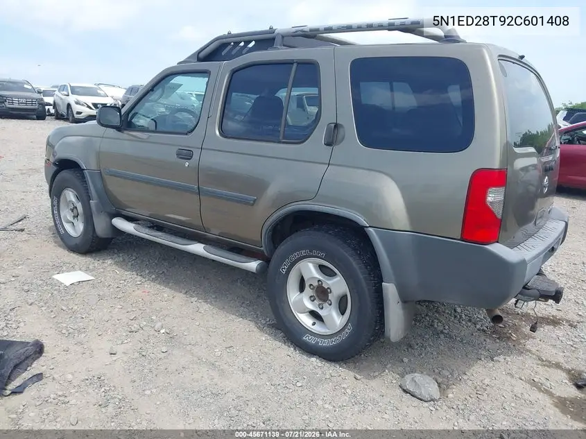 2002 Nissan Xterra Xe VIN: 5N1ED28T92C601408 Lot: 45671139