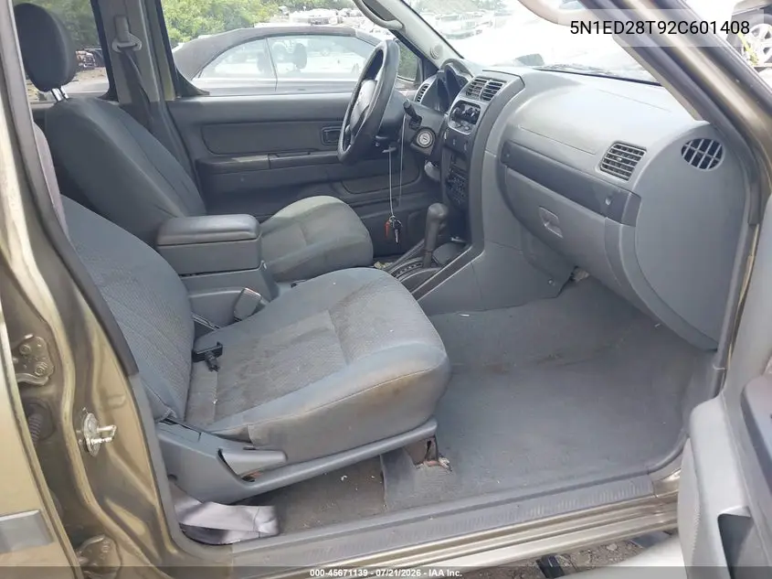 2002 Nissan Xterra Xe VIN: 5N1ED28T92C601408 Lot: 45671139