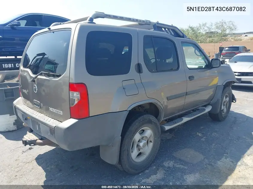 2003 Nissan Xterra Xe VIN: 5N1ED28T43C687082 Lot: 45514473