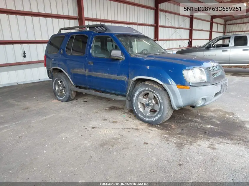 2003 Nissan Xterra Se VIN: 5N1ED28Y63C689251 Lot: 45621912
