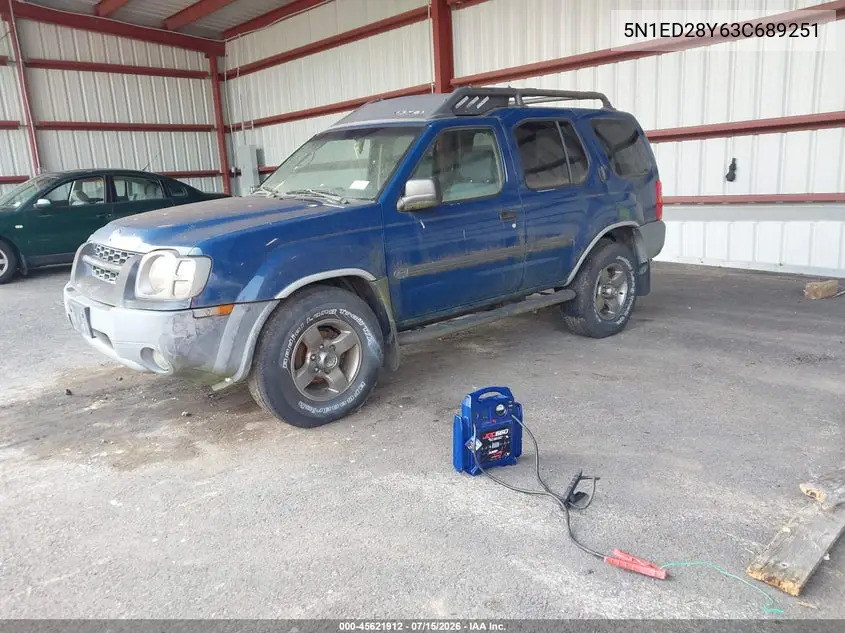 2003 Nissan Xterra Se VIN: 5N1ED28Y63C689251 Lot: 45621912