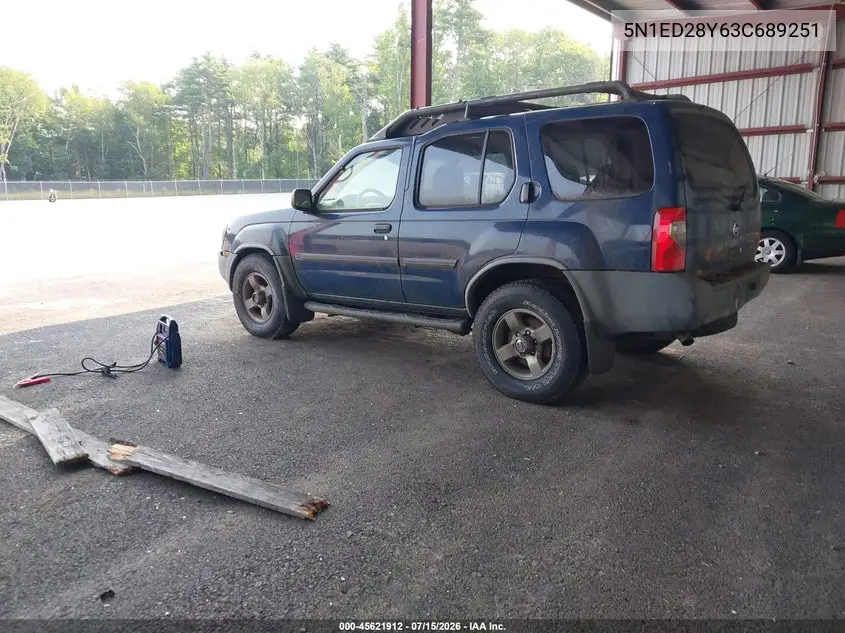 2003 Nissan Xterra Se VIN: 5N1ED28Y63C689251 Lot: 45621912
