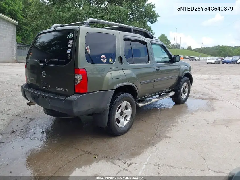 2004 Nissan Xterra Xe VIN: 5N1ED28Y54C640379 Lot: 45212105