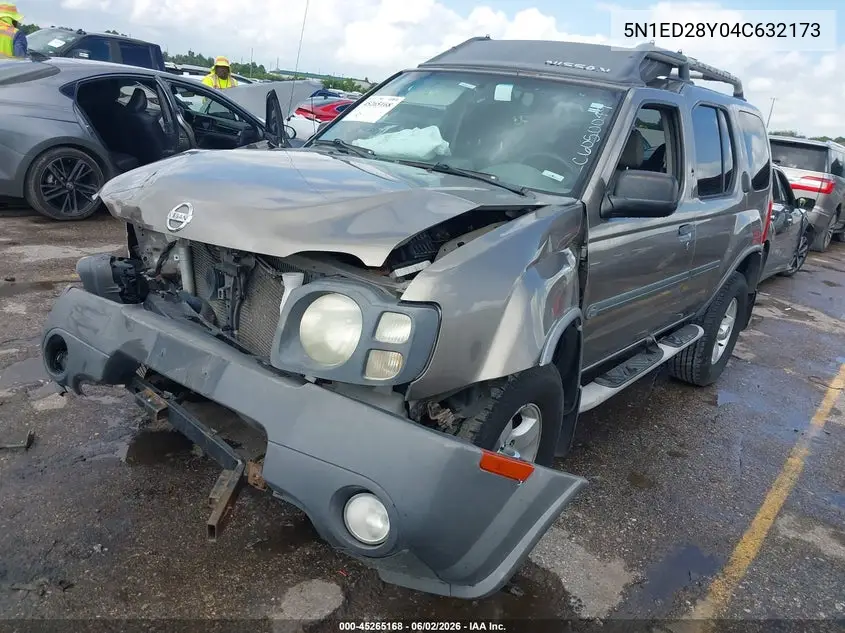 2004 Nissan Xterra Xe VIN: 5N1ED28Y04C632173 Lot: 45265168