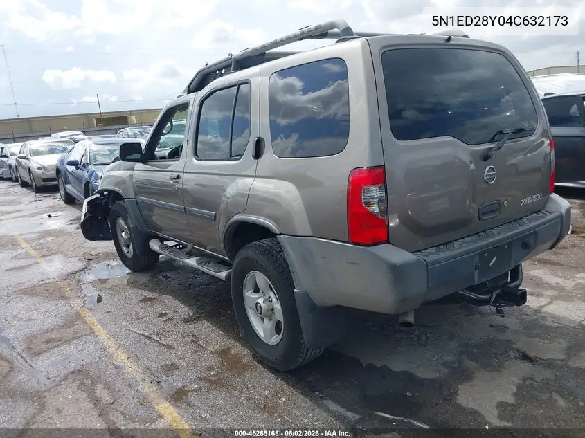 2004 Nissan Xterra Xe VIN: 5N1ED28Y04C632173 Lot: 45265168
