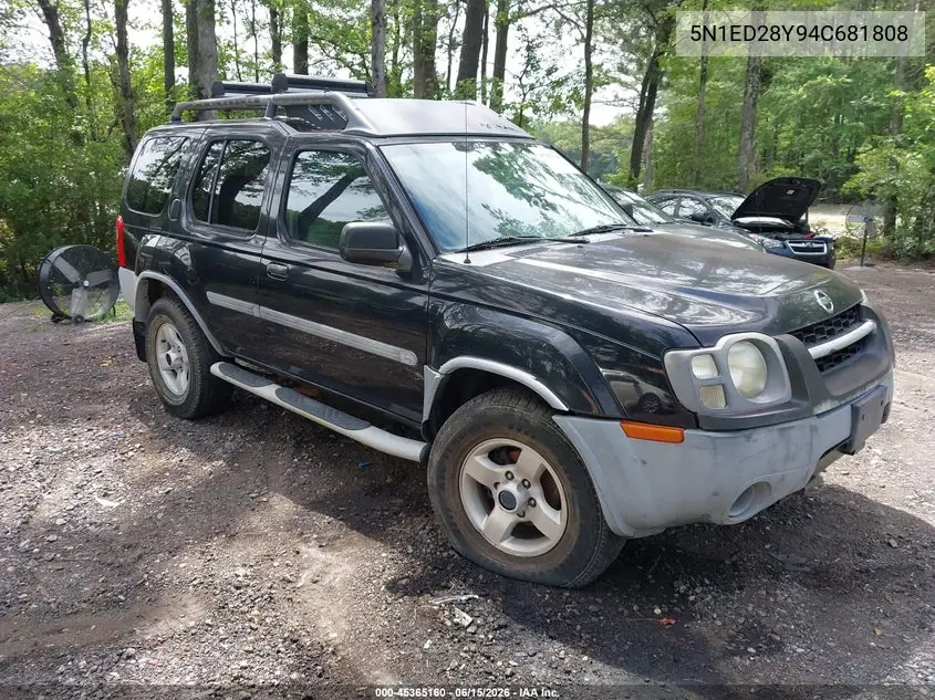 2004 Nissan Xterra Xe VIN: 5N1ED28Y94C681808 Lot: 45365160