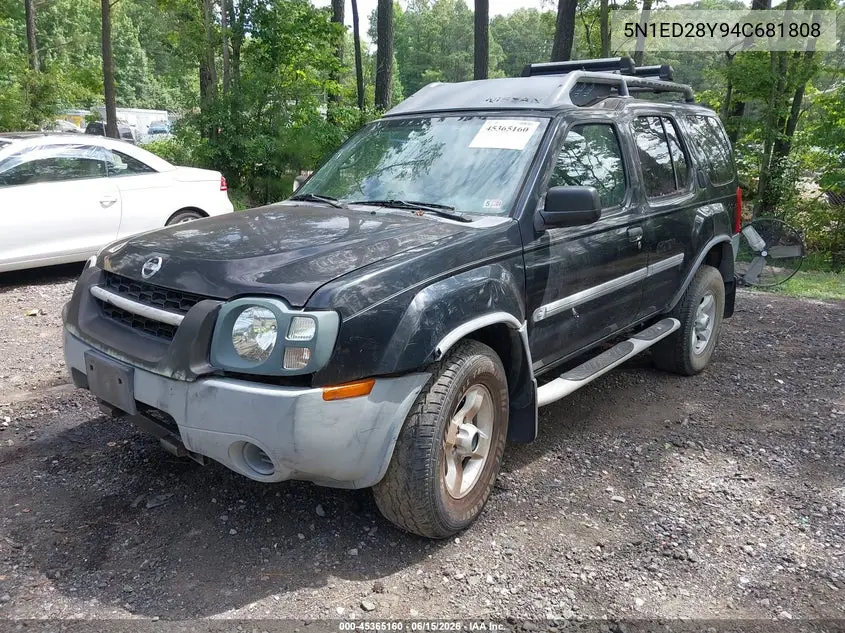 2004 Nissan Xterra Xe VIN: 5N1ED28Y94C681808 Lot: 45365160