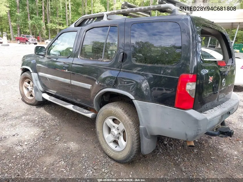 2004 Nissan Xterra Xe VIN: 5N1ED28Y94C681808 Lot: 45365160