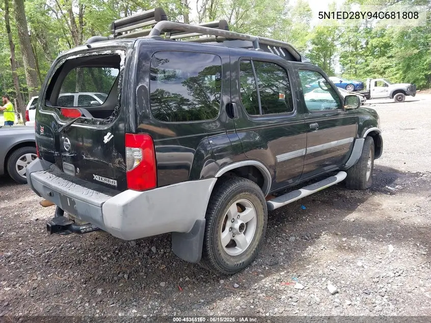 2004 Nissan Xterra Xe VIN: 5N1ED28Y94C681808 Lot: 45365160