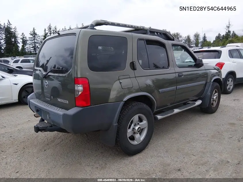 2004 Nissan Xterra Xe VIN: 5N1ED28Y54C644965 Lot: 45469953