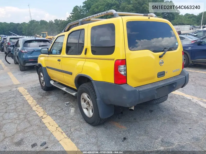 2004 Nissan Xterra Xe VIN: 5N1ED28T64C663240 Lot: 45532784