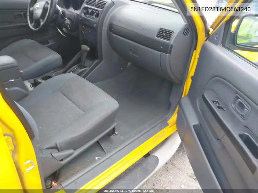 2004 Nissan Xterra Xe VIN: 5N1ED28T64C663240 Lot: 45532784