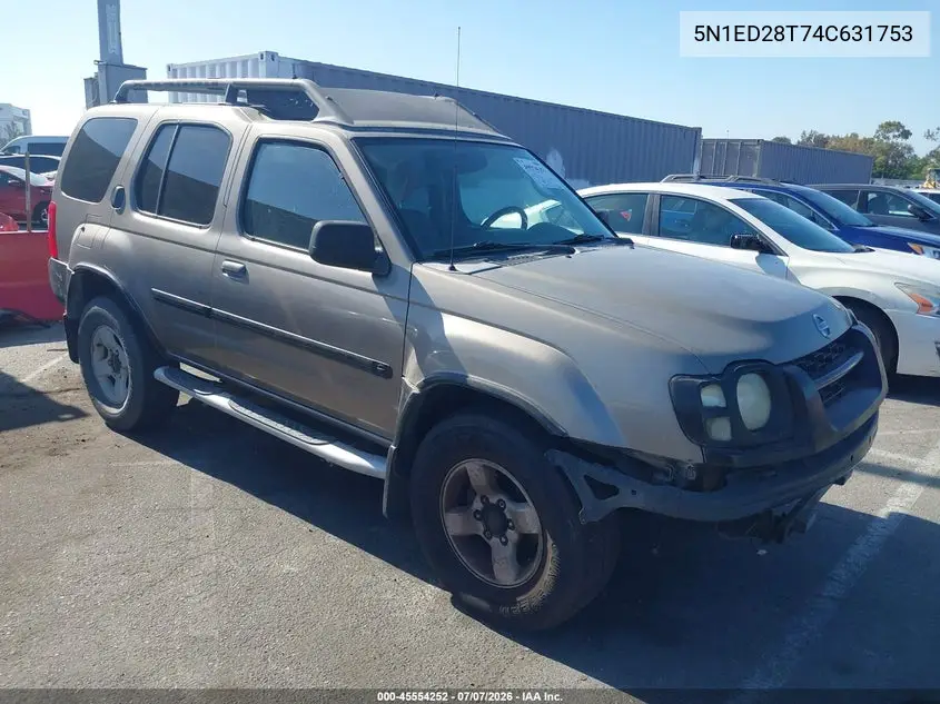 2004 Nissan Xterra Xe VIN: 5N1ED28T74C631753 Lot: 45554252