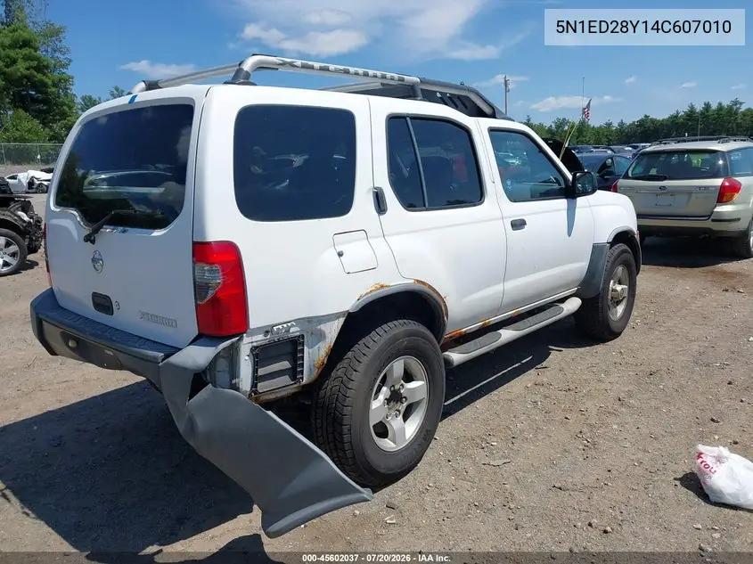 2004 Nissan Xterra Xe VIN: 5N1ED28Y14C607010 Lot: 45602037