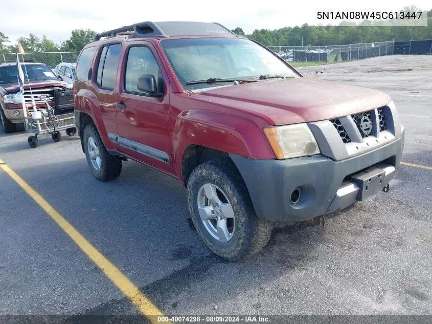 2005 Nissan Xterra Off Road/S/Se VIN: 5N1AN08W45C613447 Lot: 40074298