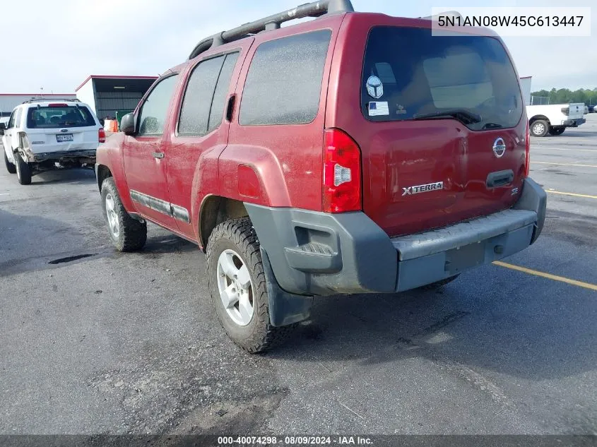 2005 Nissan Xterra Off Road/S/Se VIN: 5N1AN08W45C613447 Lot: 40074298
