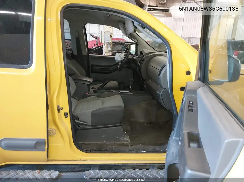 2005 Nissan Xterra S VIN: 5N1AN08W35C600138 Lot: 45215412