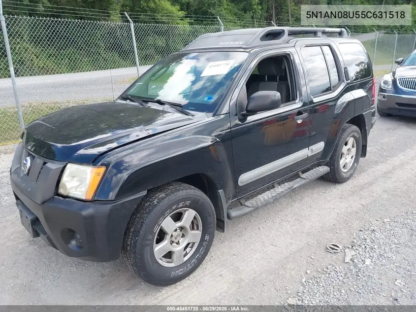 2005 Nissan Xterra S VIN: 5N1AN08U55C631518 Lot: 45481720