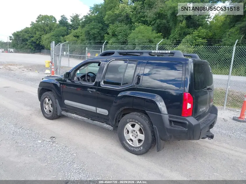 2005 Nissan Xterra S VIN: 5N1AN08U55C631518 Lot: 45481720