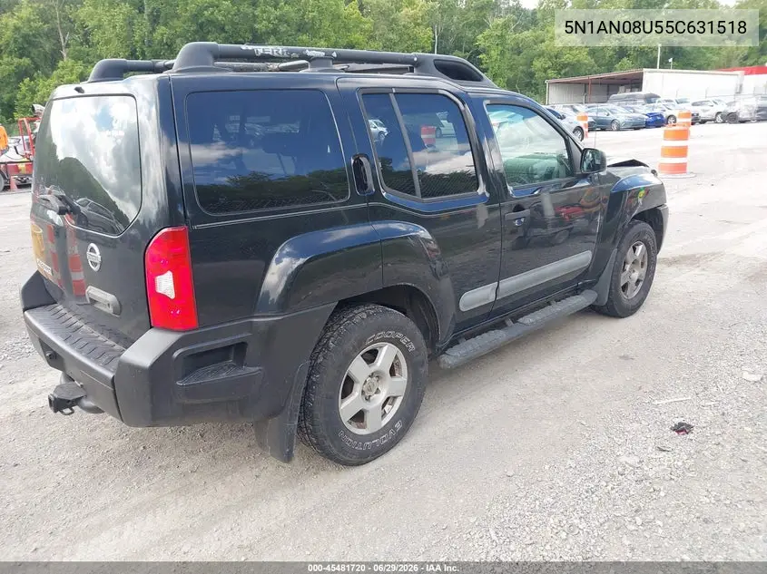 2005 Nissan Xterra S VIN: 5N1AN08U55C631518 Lot: 45481720