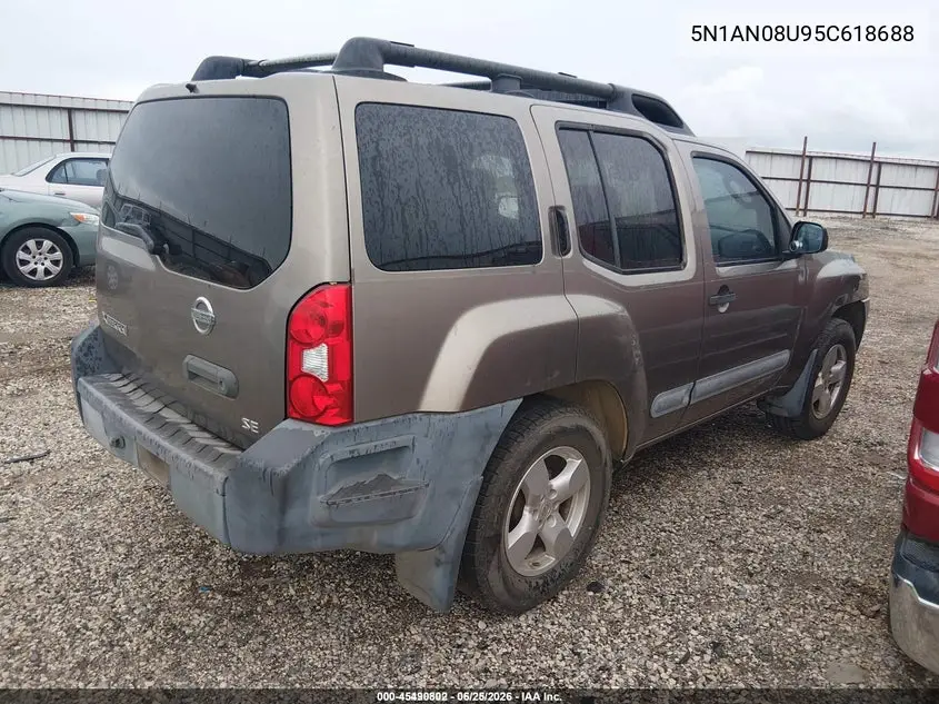 2005 Nissan Xterra Se VIN: 5N1AN08U95C618688 Lot: 45490802