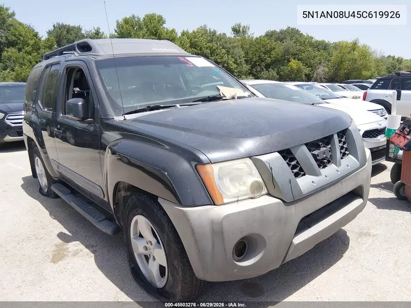 2005 Nissan Xterra Se VIN: 5N1AN08U45C619926 Lot: 45503276
