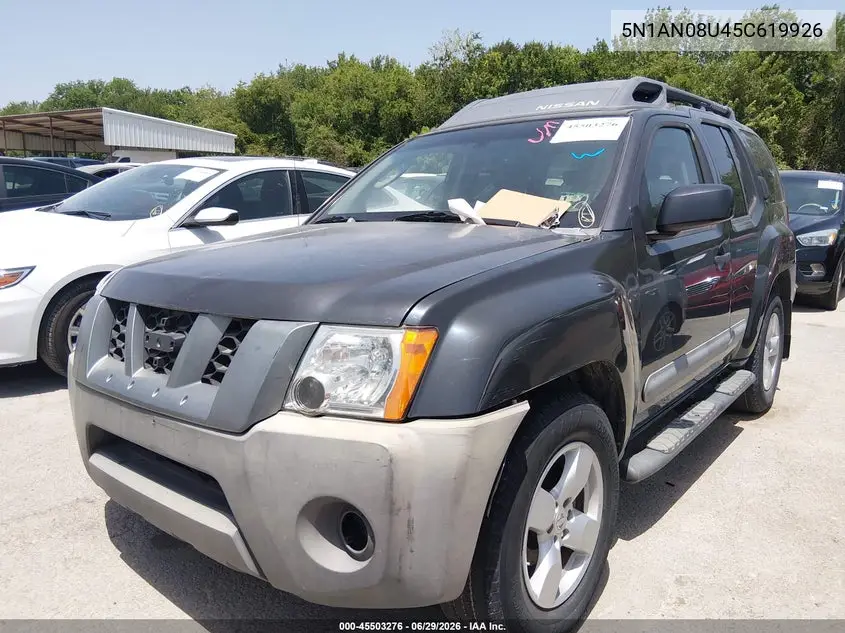 2005 Nissan Xterra Se VIN: 5N1AN08U45C619926 Lot: 45503276