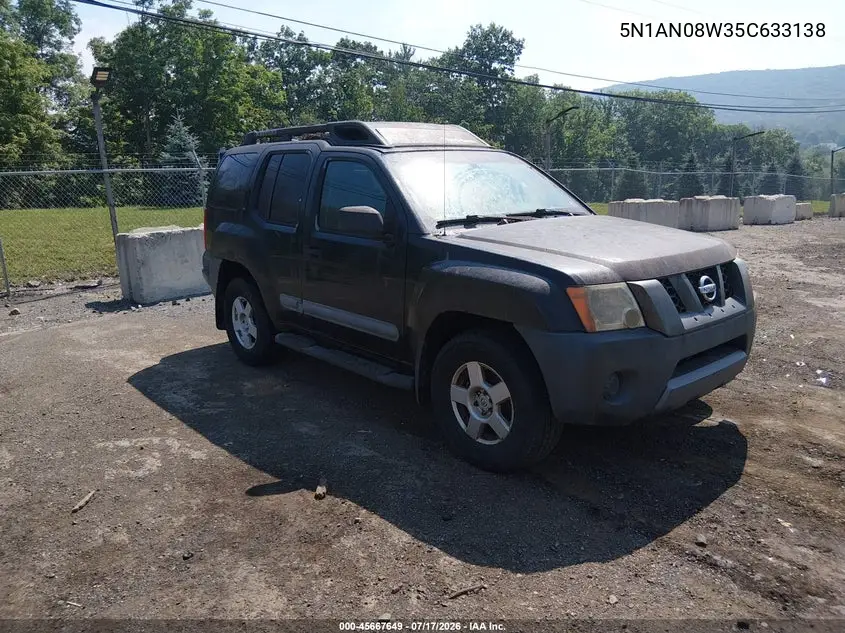 2005 Nissan Xterra S VIN: 5N1AN08W35C633138 Lot: 45667649