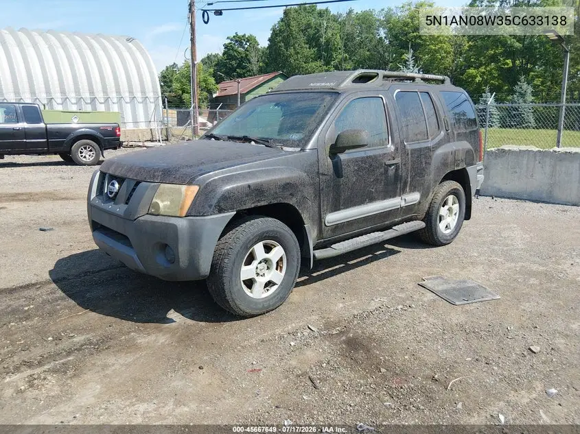 2005 Nissan Xterra S VIN: 5N1AN08W35C633138 Lot: 45667649