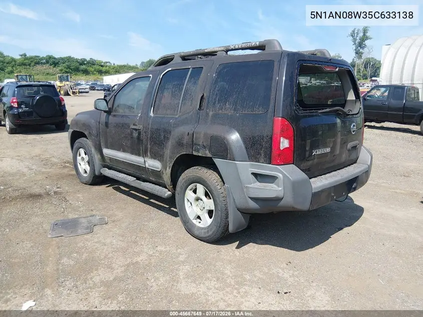 2005 Nissan Xterra S VIN: 5N1AN08W35C633138 Lot: 45667649