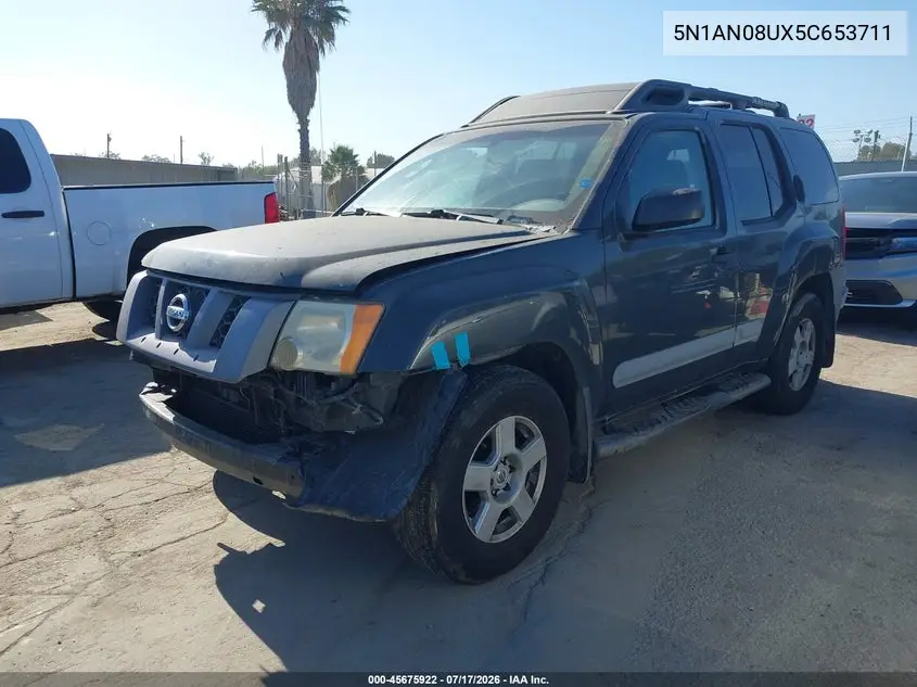 2005 Nissan Xterra S VIN: 5N1AN08UX5C653711 Lot: 45675922