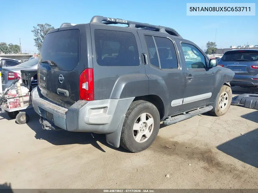 2005 Nissan Xterra S VIN: 5N1AN08UX5C653711 Lot: 45675922