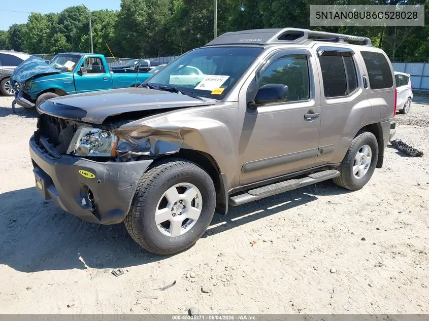 2006 Nissan Xterra S VIN: 5N1AN08U86C528028 Lot: 45305371