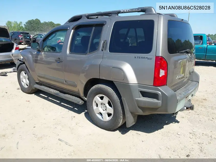 2006 Nissan Xterra S VIN: 5N1AN08U86C528028 Lot: 45305371