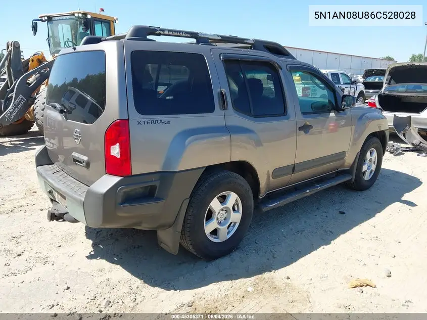 2006 Nissan Xterra S VIN: 5N1AN08U86C528028 Lot: 45305371