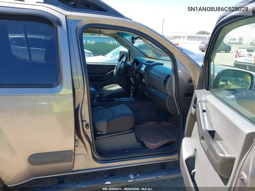 2006 Nissan Xterra S VIN: 5N1AN08U86C528028 Lot: 45305371