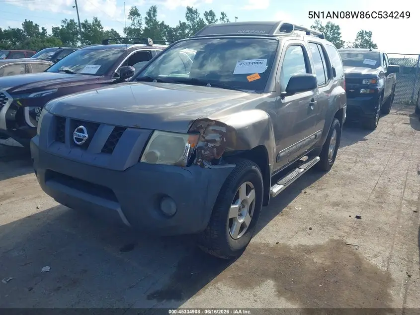 2006 Nissan Xterra S VIN: 5N1AN08W86C534249 Lot: 45334908