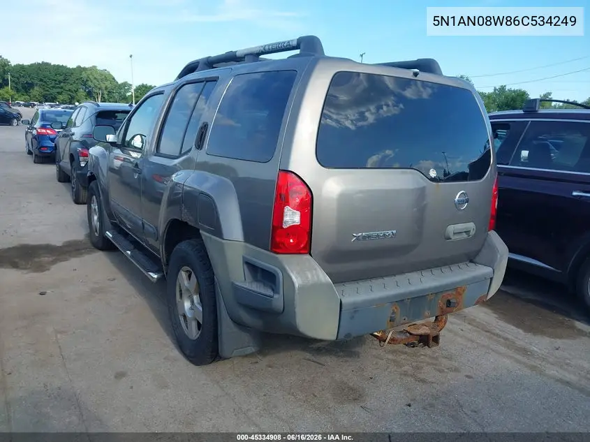 2006 Nissan Xterra S VIN: 5N1AN08W86C534249 Lot: 45334908