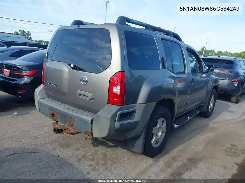 2006 Nissan Xterra S VIN: 5N1AN08W86C534249 Lot: 45334908