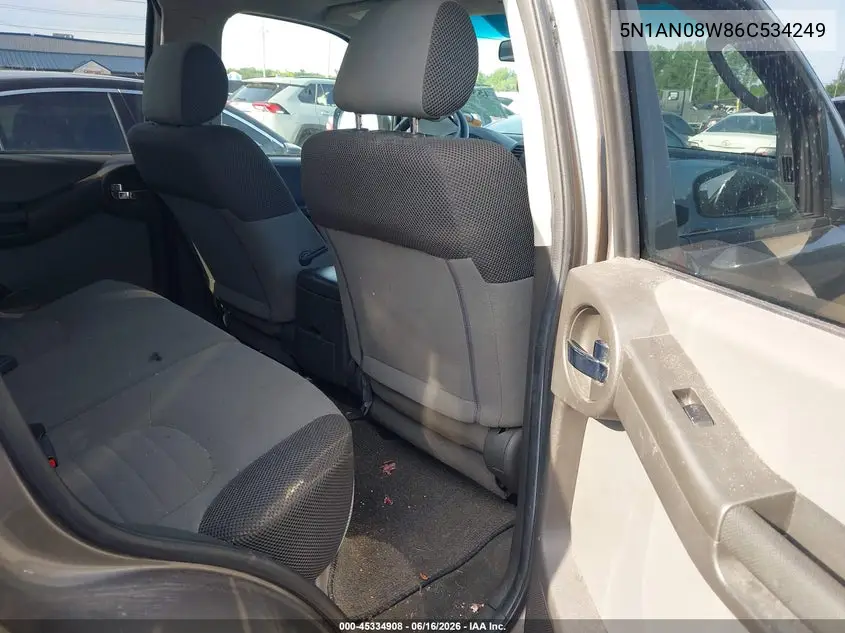 2006 Nissan Xterra S VIN: 5N1AN08W86C534249 Lot: 45334908
