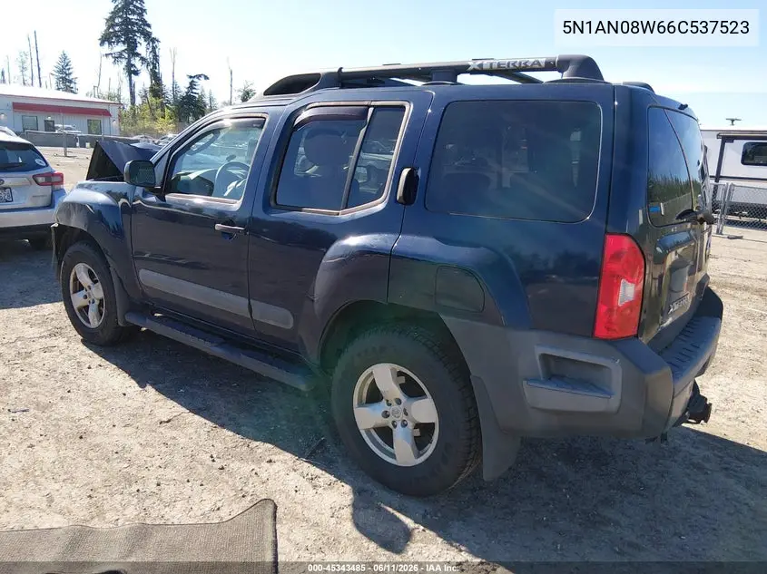 2006 Nissan Xterra Se VIN: 5N1AN08W66C537523 Lot: 45343485