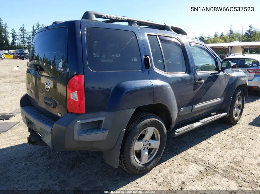 2006 Nissan Xterra Se VIN: 5N1AN08W66C537523 Lot: 45343485