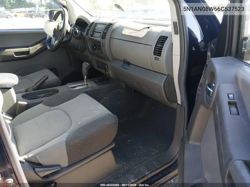 2006 Nissan Xterra Se VIN: 5N1AN08W66C537523 Lot: 45343485