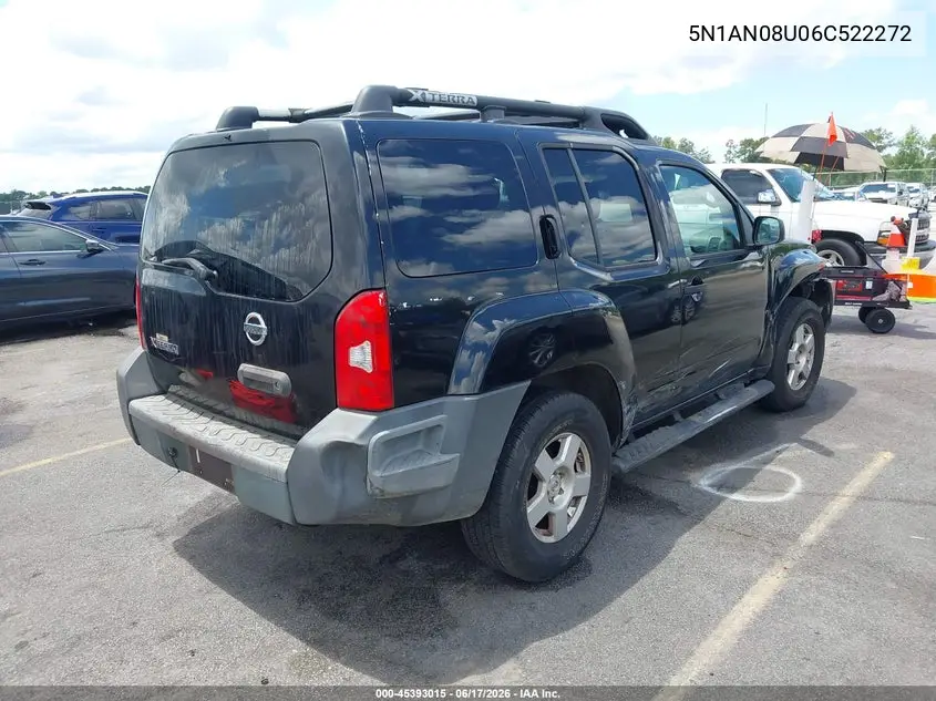 2006 Nissan Xterra S VIN: 5N1AN08U06C522272 Lot: 45393015