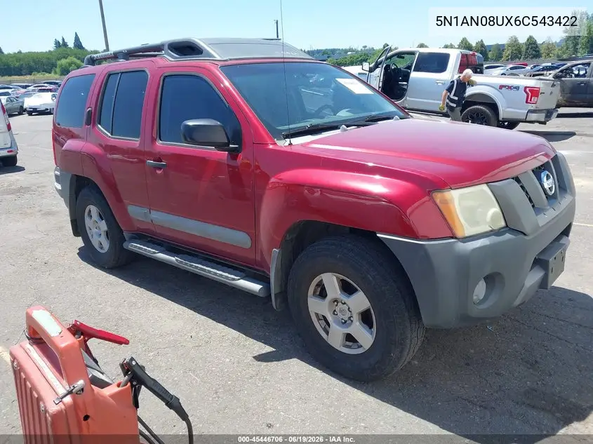 2006 Nissan Xterra S VIN: 5N1AN08UX6C543422 Lot: 45446706