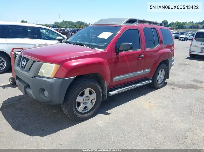 2006 Nissan Xterra S VIN: 5N1AN08UX6C543422 Lot: 45446706