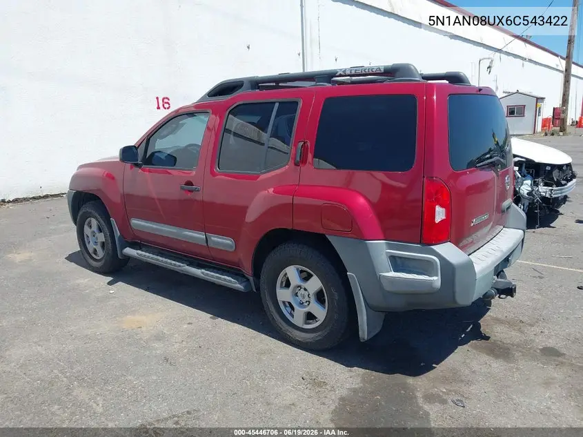 2006 Nissan Xterra S VIN: 5N1AN08UX6C543422 Lot: 45446706