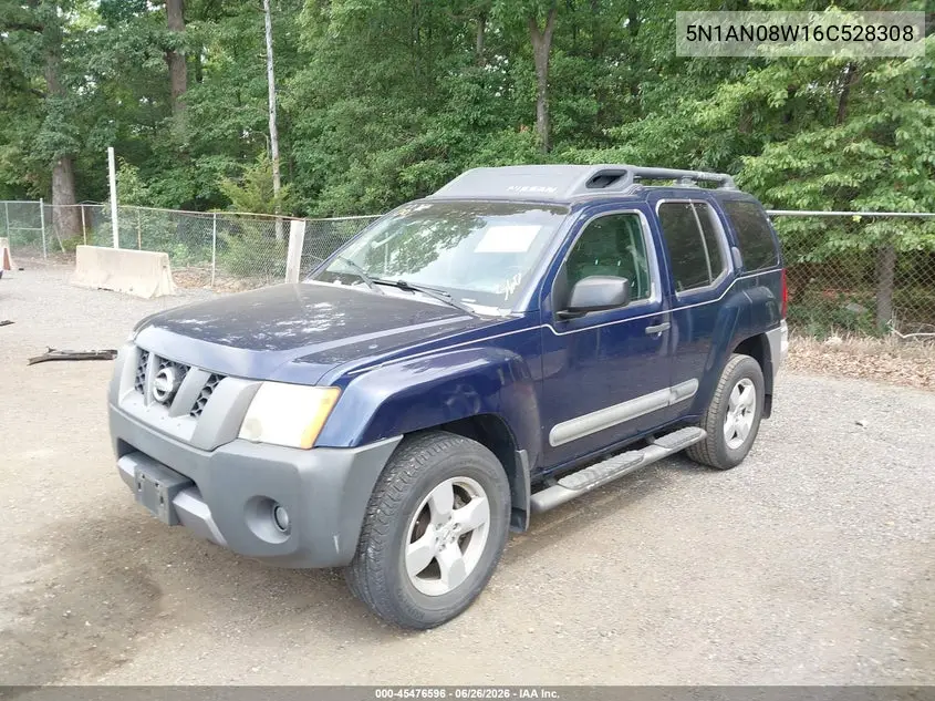 2006 Nissan Xterra Se VIN: 5N1AN08W16C528308 Lot: 45476596